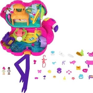 Polly Pocket Flamingo Party playset! Mini Toys Large Compact Playset